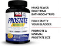 Force Factor Prostate Advanced 180 Tablets angled bottle close up showing label text