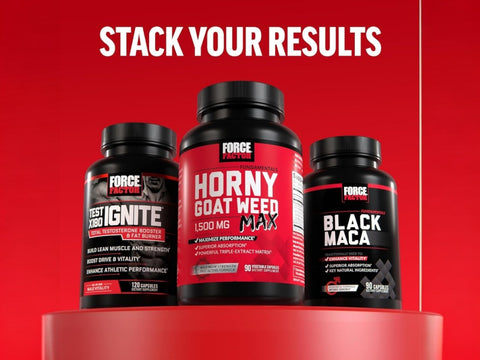 Force Factor Score! Hardcore Performance Intensifier 120 Tablets angled close up of bottle and label
