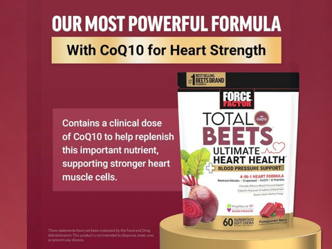 Force Factor Total Beets Blood Pressure Support Superfood Soft Chews 60 Count additional lifestyle or detail shot showing chews and packaging