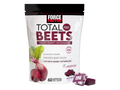 Force Factor Total Beets Soft Chews 60 Count close up of soft chew pieces next to pouch