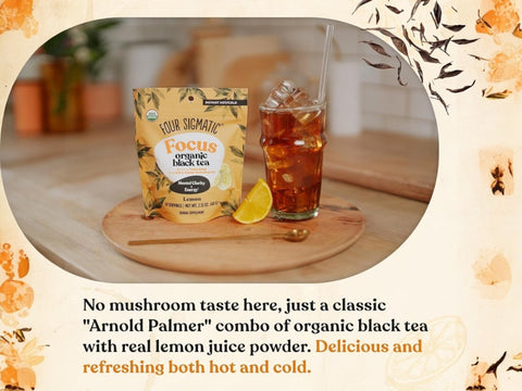 Four Sigmatic Organic Black Tea, L-Theanine & Lion's Mane, Lemon - 60g