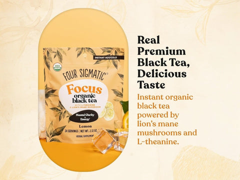 Four Sigmatic Organic Black Tea, L-Theanine & Lion's Mane, Lemon - 60g