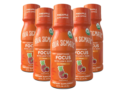Four Sigmatic Organic Botanical Drink Shots Pineapple 6 Pack front packaging on white background