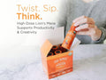 How to use
Four Sigmatic botanical drink shots usage instructions on white background