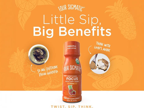 Four Sigmatic Organic Botanical Drink Shots, Pineapple - 6 Pack