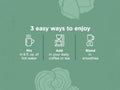 How to use
Four Sigmatic chaga elixir preparation instructions sachet display
