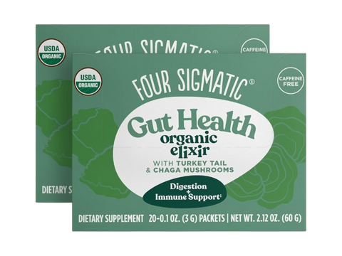Four Sigmatic Organic Chaga Elixir Drink Mix 2 boxes front packaging on white background