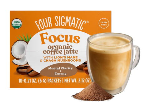 Four Sigmatic Organic Dairy-Free Coffee Latte Mix 10-Packet Box.