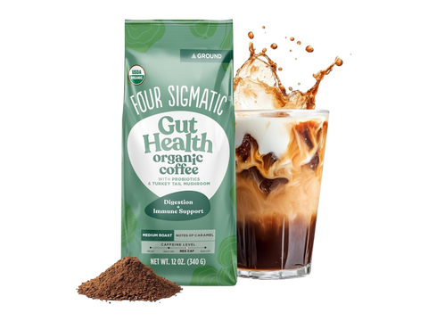 Four Sigmatic Organic Ground Coffee 340g Bag, Medium Roast.