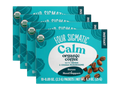 Four Sigmatic Organic Half Caf Instant Coffee 10 packets, 4 boxes front packaging on white background.