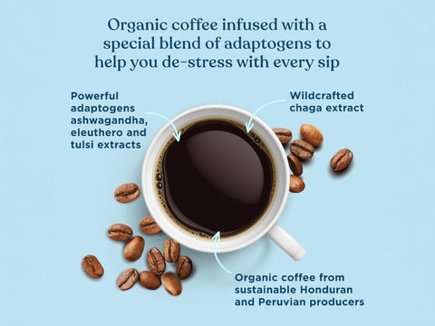 Four Sigmatic Organic Half Caff Coffee Pods, Medium Roast 