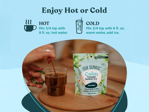 How to Use: Stirring Four Sigmatic instant herbal tea in a mug. Enjoy hot or cold.