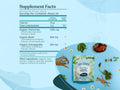 Supplement facts, ingredient list and directions on back of tea bag.