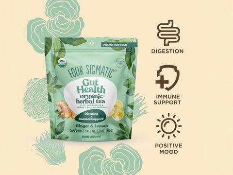 Four Sigmatic Organic Herbal Tea, Ginger & Lemon - 60g
