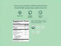 Supplement facts, ingredient list and directions on back of tea.