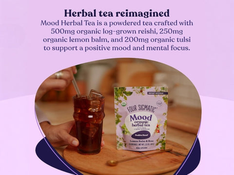 Four Sigmatic Organic Herbal Tea, Lemon Balm & Rose - 60g