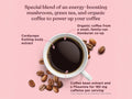 Four Sigmatic high caf ground coffee ingredients and product information panel on packaging