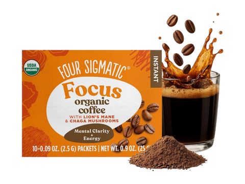 Four Sigmatic Organic Instant Coffee 10 packets front packaging on white background