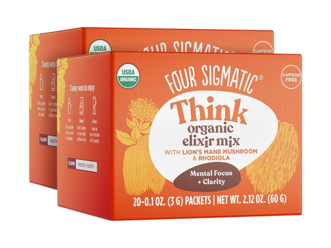 Four Sigmatic Organic Lion’s Mane Elixir Mix 40 packets front packaging on white background