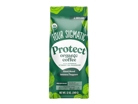 Four Sigmatic Organic Medium Roast Ground Coffee 340g front packaging on white background