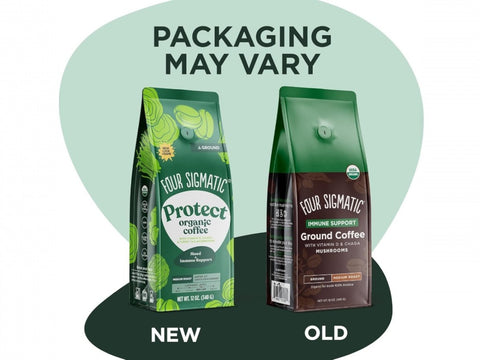 Four Sigmatic Organic Medium Roast, Ground Coffee - 340g. Packaging may vary.