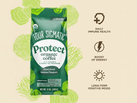 Four Sigmatic Organic Medium Roast, Ground Coffee - 340g