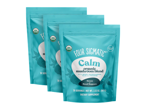 Four Sigmatic Organic Multi Mushroom & Herb Powder 3 pouches front packaging on white background