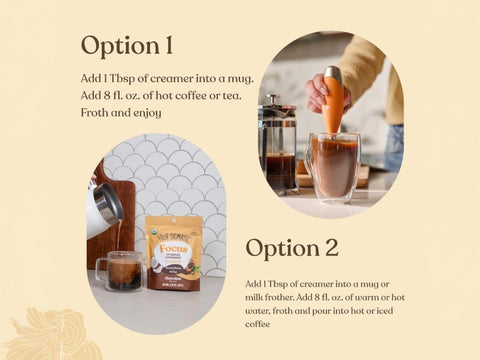 Four Sigmatic Organic Non-Dairy Creamer, Chocolate - 120g. Can enjoy hot or cold.