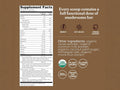 Ingredients and nutritional panel for Four Sigmatic Chocolate Protein Powder.