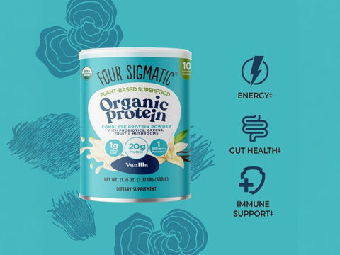 Four Sigmatic Organic Plant-Based Protein Powder, Vanilla - 600g