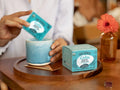 How to use: Four Sigmatic Reishi elixir preparation instructions sachet display