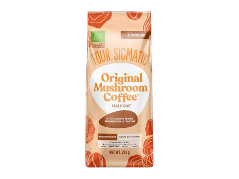 Four Sigmatic Original Mushroom Half Caf Ground Coffee 283g front packaging on white background