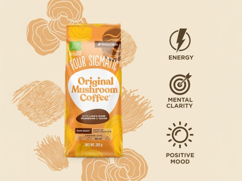 Four Sigmatic Original Mushroom Whole Bean Coffee, Dark Roast - 283g