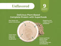 Four Sigmatic unflavored protein powder ingredients and product information panel on packaging