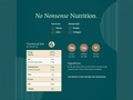 Nutritional information panel with 'No Nonsense Nutrition' text on a teal background
