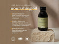 Fushi Organic Avocado Oil 100 ml bottle on brown background with label close up