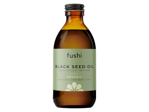 Fushi Organic Black Seed Oil 250 ml front view bottle packaging