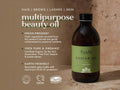 Fushi Organic Castor Oil 250 ml bottle on brown background with label close up