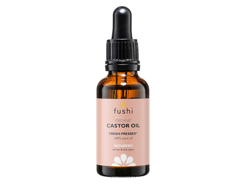 Fushi Organic Castor Oil 30 ml front view bottle packaging