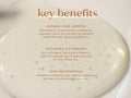 Fushi Organic Castor Oil 30 ml key benefits graphic highlighting nourishing care for hair skin and lashes