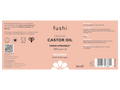 Fushi Organic Castor Oil 30 ml back label showing directions ingredients and barcode
