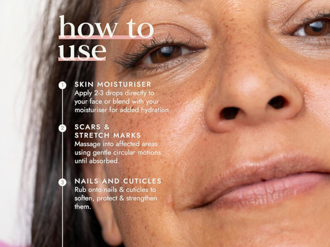 Fushi Organic Castor Oil 30 ml oil being applied to hair skin or lashes