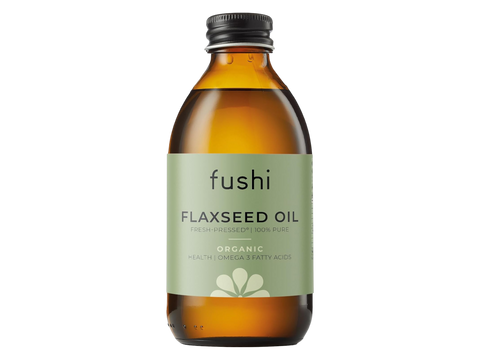 Fushi Organic Flaxseed Oil 100 ml front view bottle packaging