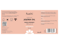 Fushi Organic Jojoba Oil 30 ml back label showing directions ingredients and barcode