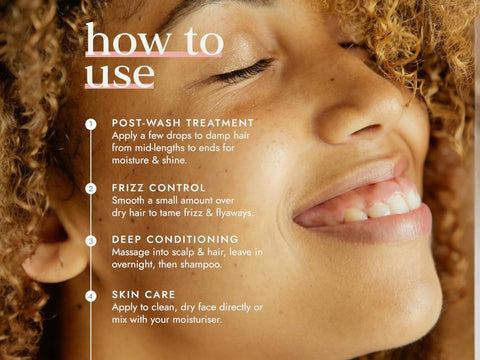 Fushi Organic Moringa Oil 50 ml how to use instructions graphic