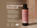 Fushi Organic Neem Oil 50 ml bottle on brown background with label close up