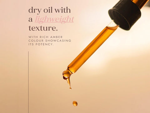 Fushi Organic Rosehip Oil 30 ml oil being applied to face during skincare routine