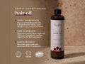 Fushi Really Good Hair Oil 100 ml bottle on brown background with label close up