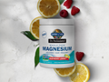Garden of Life Dr. Formulated Magnesium Powder Raspberry Lemon 198.4g front tub packaging showing product name and branding