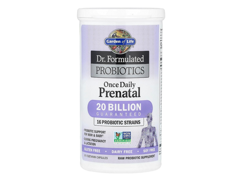 Garden of Life Dr. Formulated Once Daily Prenatal Probiotic 30 Capsules front bottle packaging showing product name and branding